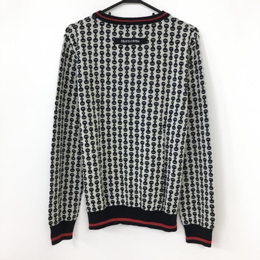 訳あり＊PEARLY GATES パーリーゲイツ ニットカーディガン 白×ネイビー