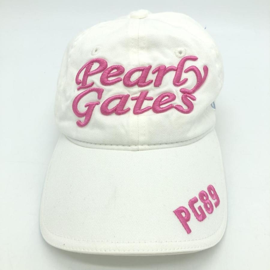 10%OFF価格／PEARLY GATES パーリーゲイツ キャップ 白×ピンク 立体