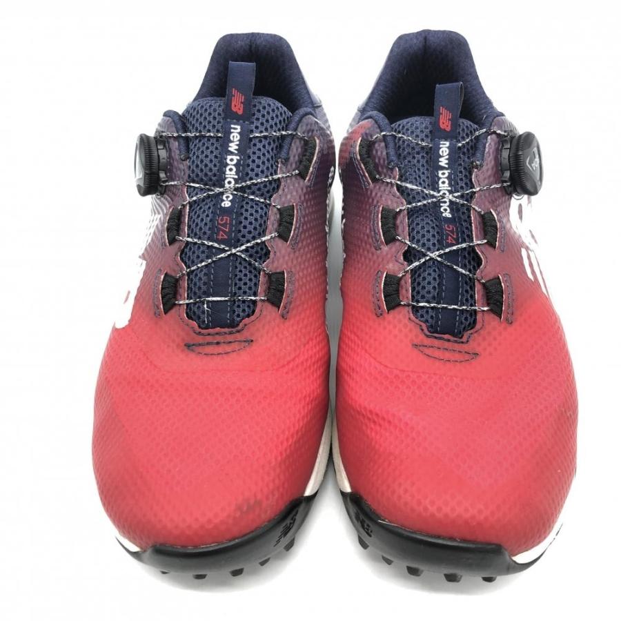 美品 new balance FantomFit ゴルフシューズ 26.5㎝ 美品】New Balance ニューバランス ゴルフシューズ レッド×ネイビー