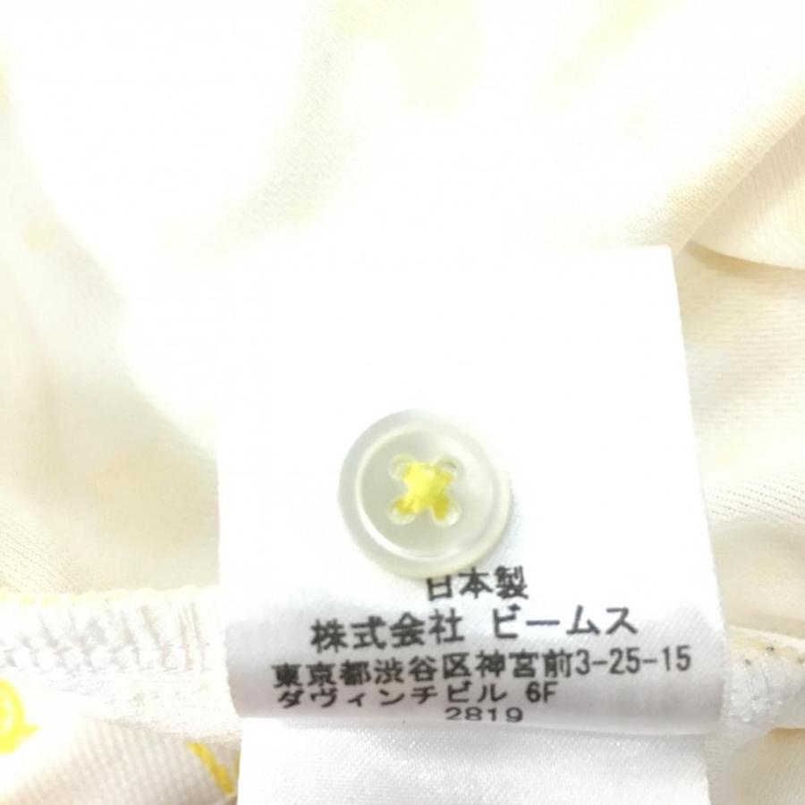 BEAMS（ビームス） ビームスゴルフ 半袖ポロシャツ 白×イエロー 総柄
