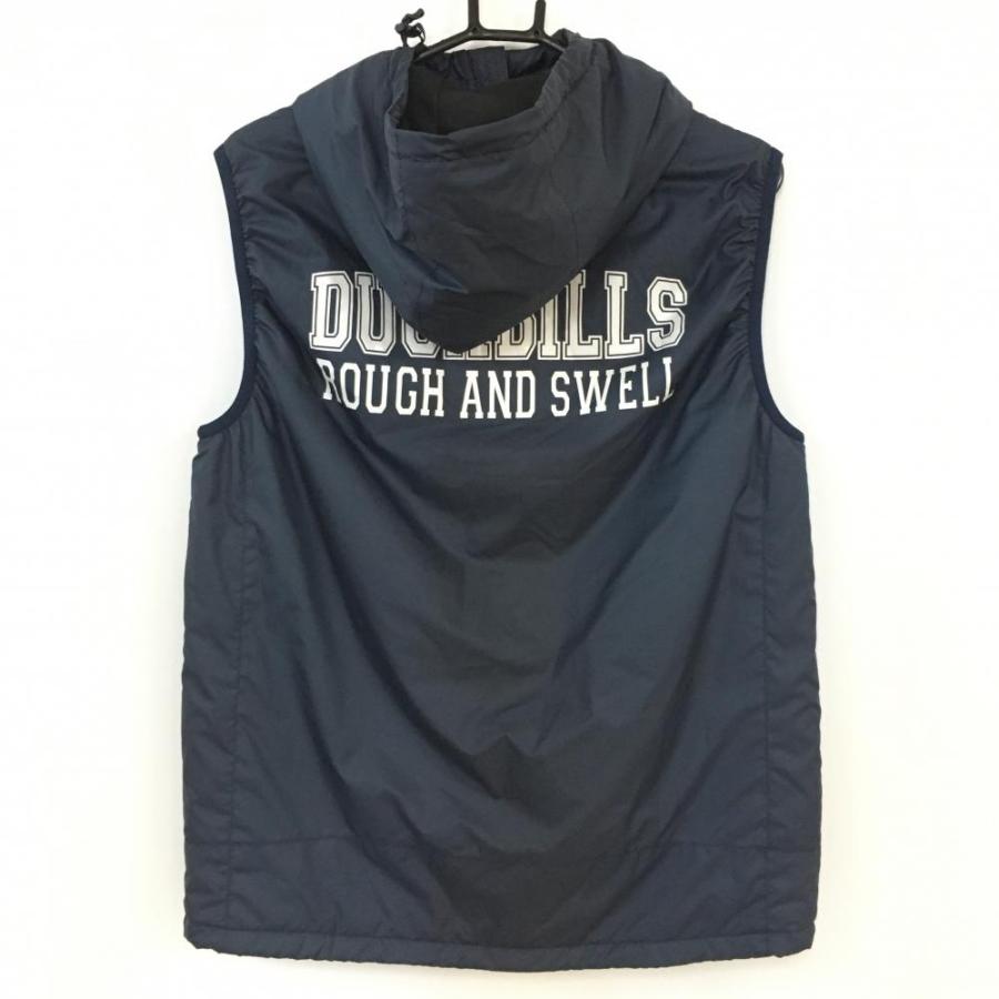 【NAVY】rough＆swell ラフアンドスウェル　『フード付き中綿ベスト』 美品】rough & swell ラフアンドスウェル フード付き中綿ベスト
