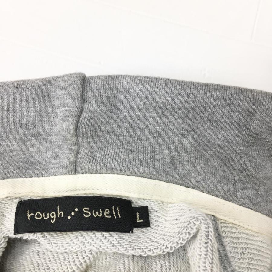 rough & swell ラフアンドスウェル パーカー 杢グレー×白 ワッペン
