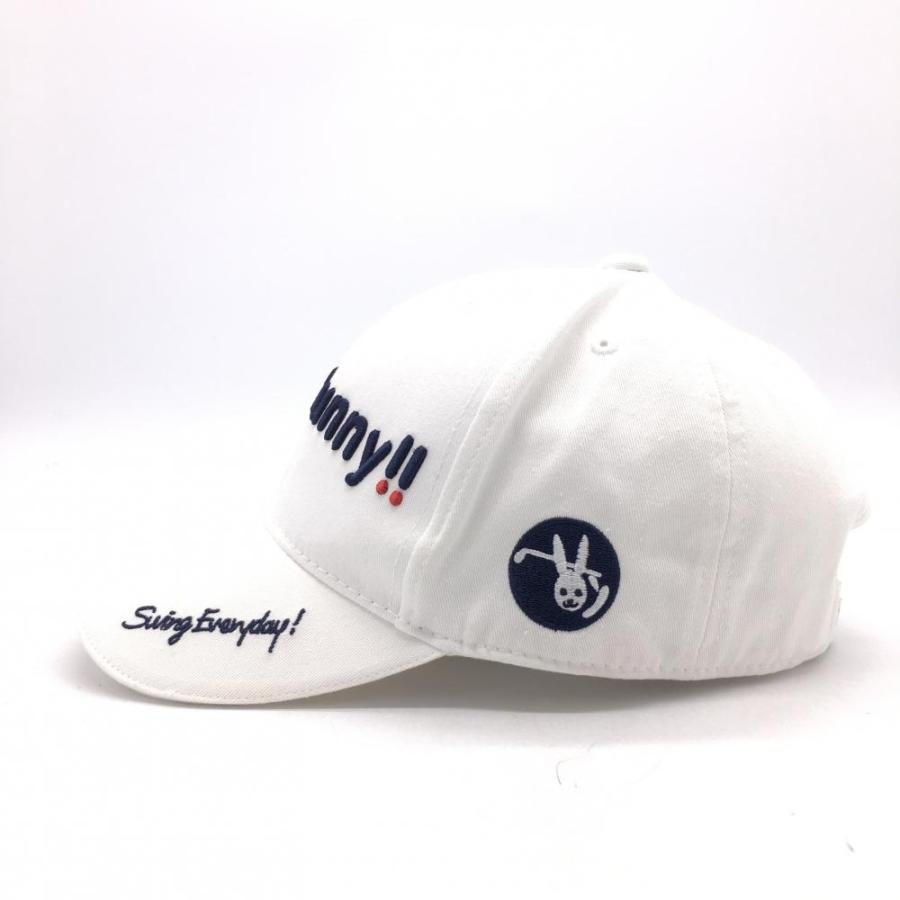 極美品 Jack Bunny!! ゴルフ キャップ Jack Bunny ジャックバニー キャップ 白×ネイビー コットン100％ FR