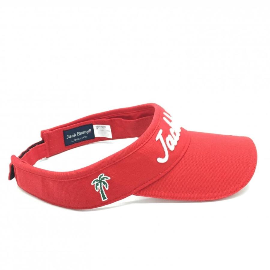 50%OFF価格／Jack Bunny ジャックバニー サンバイザー レッド×白 ヤシ  