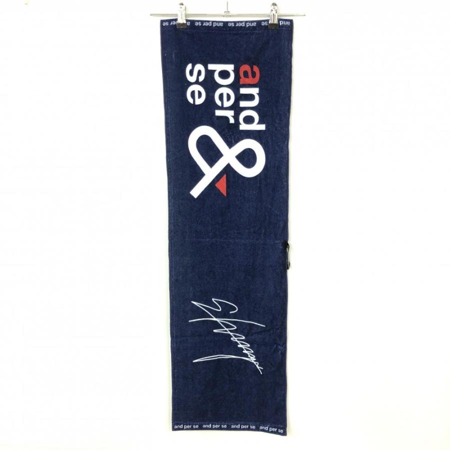 tao タオル(サイン付き) 新品】and per se アンパスィ スポーツタオル ネイビー×白 今平周吾