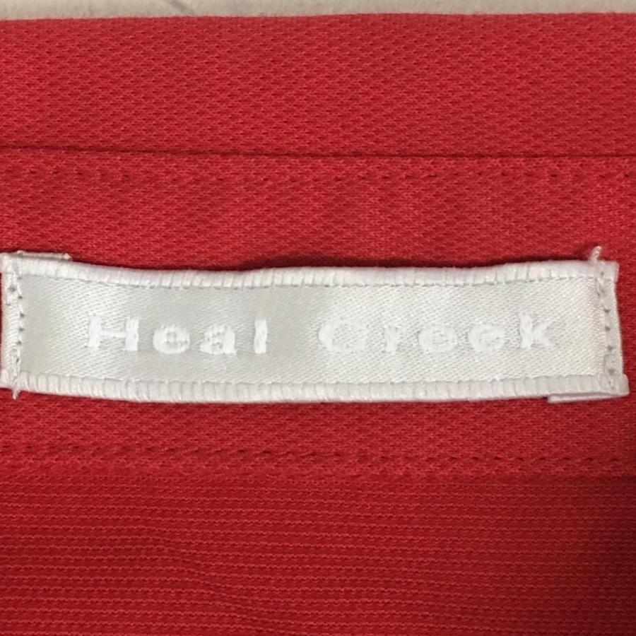 Heal Creek Golf　半袖ポロシャツ レディースサイズ　M（40）赤 Heal Creek ヒールクリーク 半袖ポロシャツ レッド×グレー