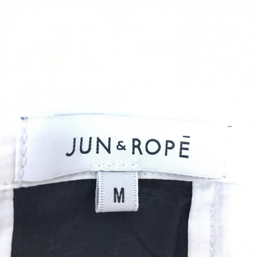 超美品】JUN＆ROPE ジュンアンドロペ ブルゾン 白×黒 バックロゴライン