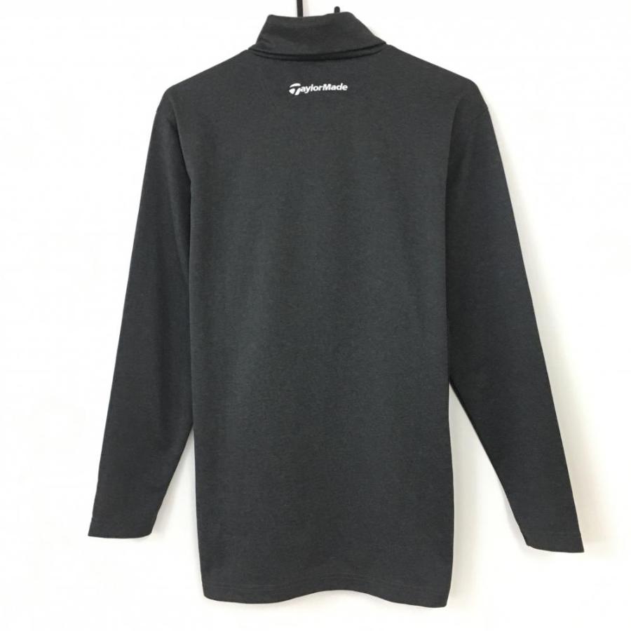 TaylorMade テーラーメイド 長袖ハイネックシャツ ダークグレー×白