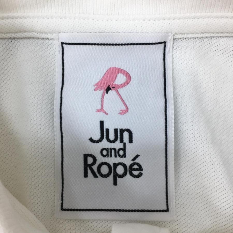 JUN&ROPE'（ジュンアンドロペ） 半袖ポロシャツ 白×黒 ネコ 袖立体ロゴ