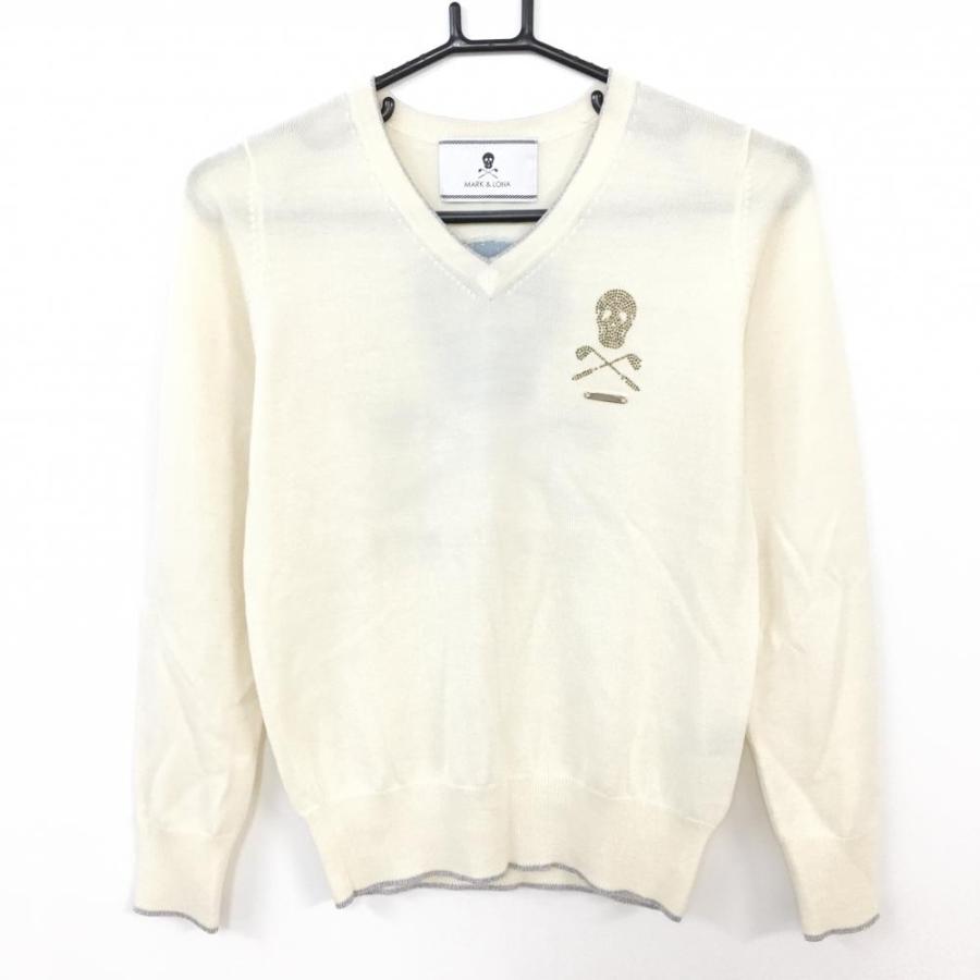 マークアンドロナ　ウール混　セーター　スカル　白 40%OFF価格／(美品)MARK＆LONA マークアンドロナ 長袖ニットセーター