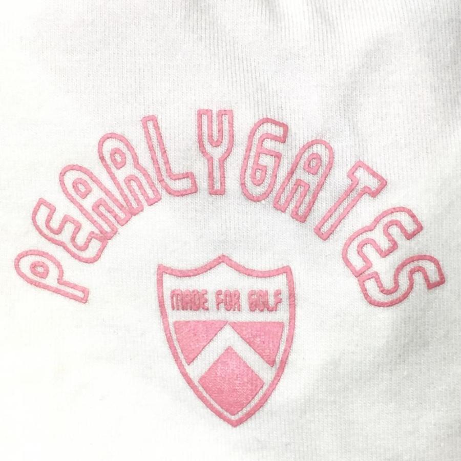 PEARLY GATES（パーリーゲイツ） 半袖ハイネックシャツ 白×ピンク