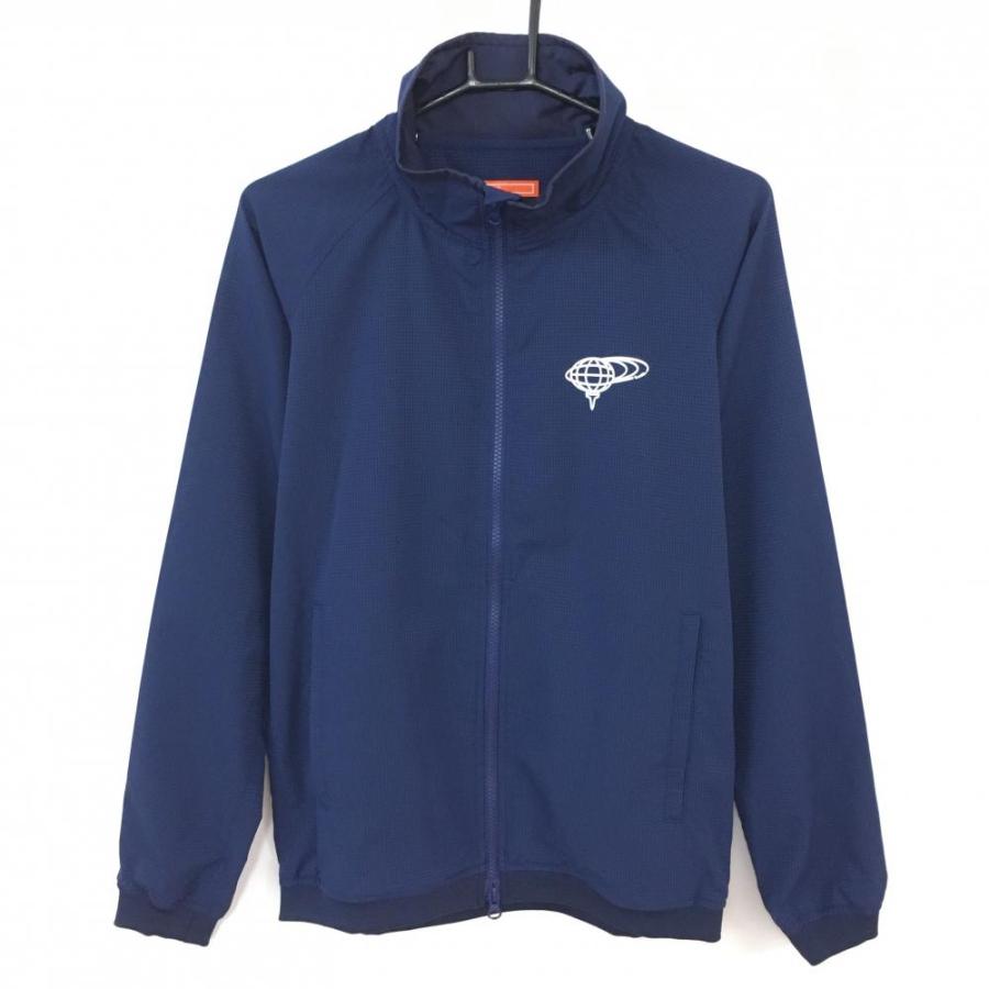 超美品)BEAMS GOLF ビームスゴルフ ブルゾン ネイビー×白 袖ロゴ