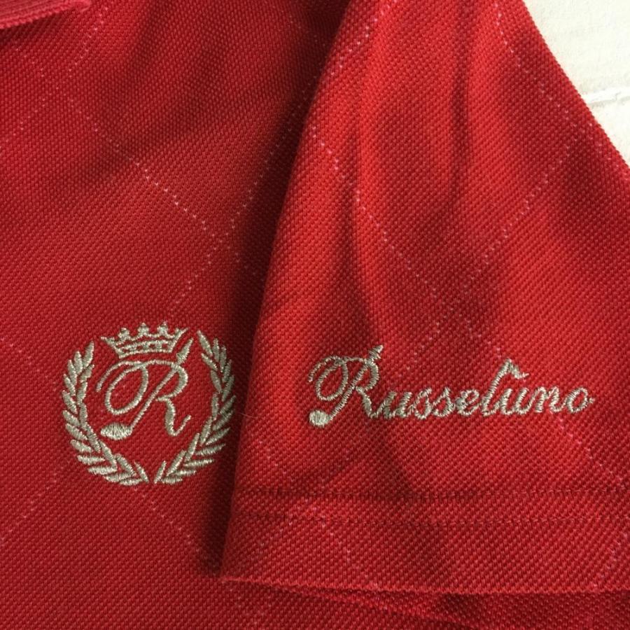 Russeluno（ラッセルノ） 襟付き半袖シャツ レッド ダイヤ柄