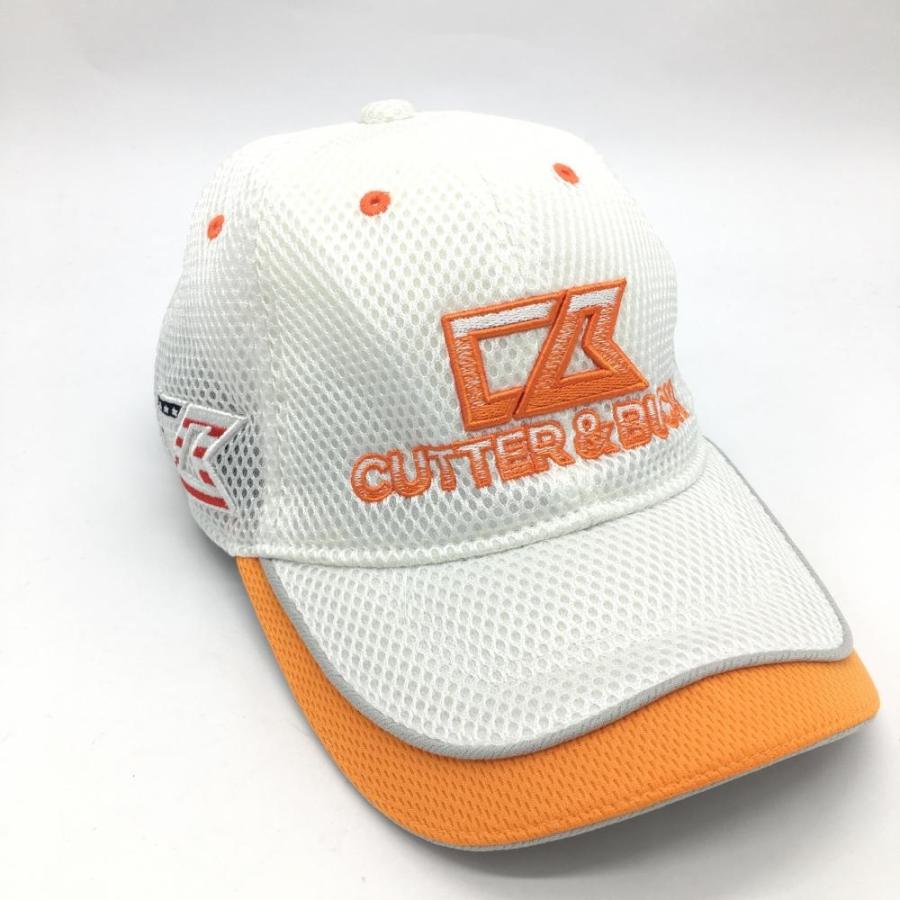 美品】CUTTER＆BUCK カッターアンドバック キャップ 白×オレンジ ロゴ