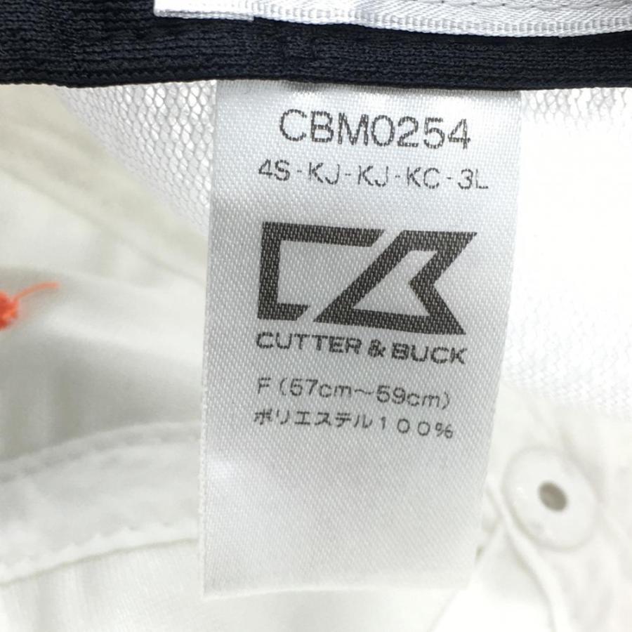 カッターアンドバック　ゴルフウェア 美品】CUTTER＆BUCK カッターアンドバック キャップ 白×オレンジ ロゴ