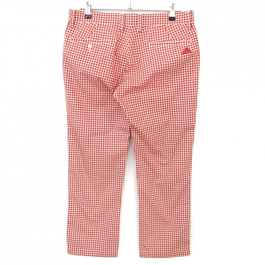 adidas（アディダス） パンツ レッド×白 ギンガムチェック柄
