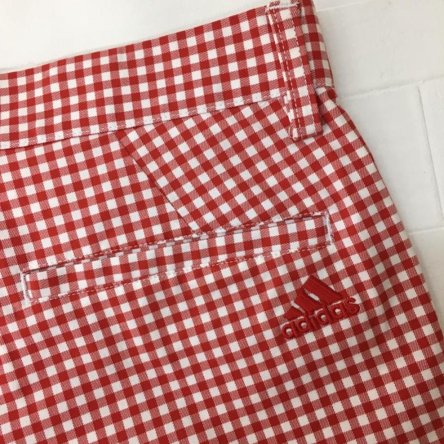 adidas（アディダス） パンツ レッド×白 ギンガムチェック柄
