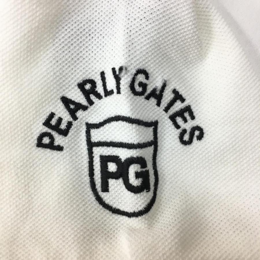 PEARLY GATES（パーリーゲイツ） 半袖ポロシャツ 白×黒 バックロゴ
