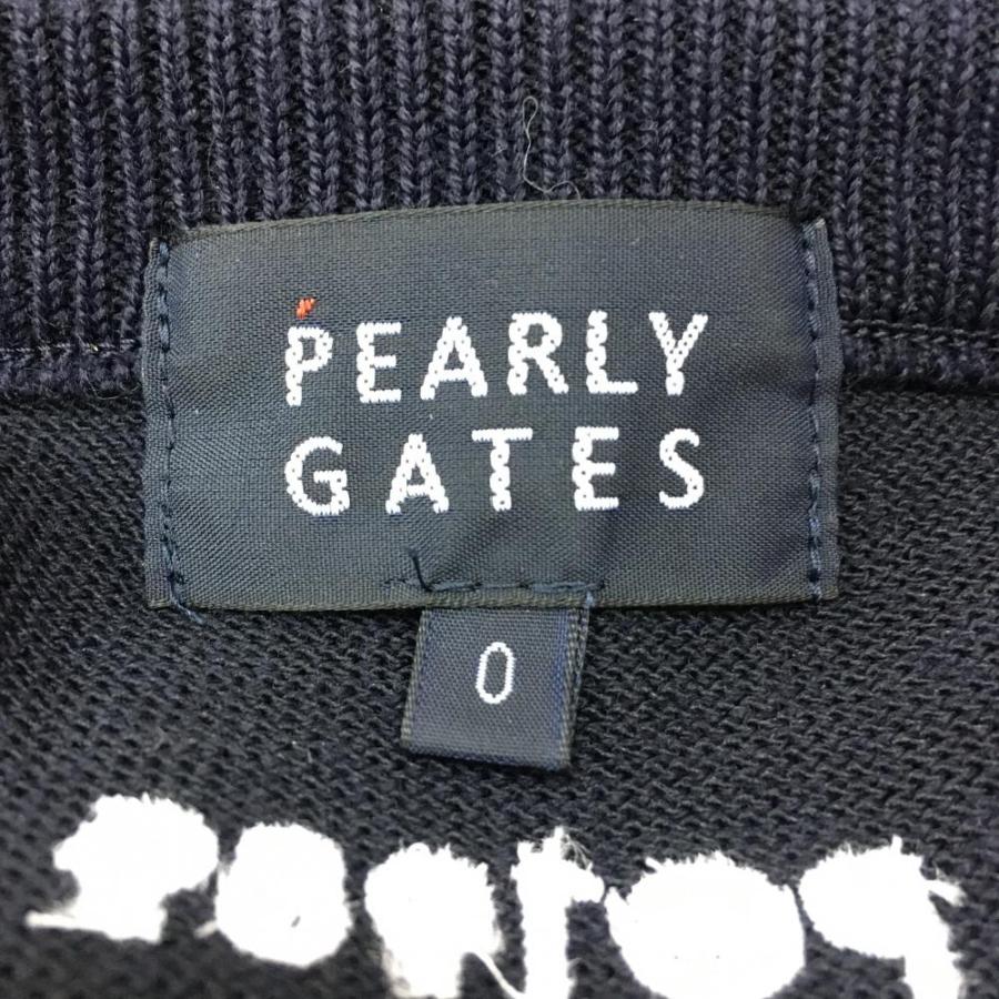 美品✨PEARLY GATES ネイビー ロゴセーター 総柄 ブラック サイズ0 45%OFF価格／(美品)2021年＊PEARLY GATES パーリーゲイツ 長袖ニット