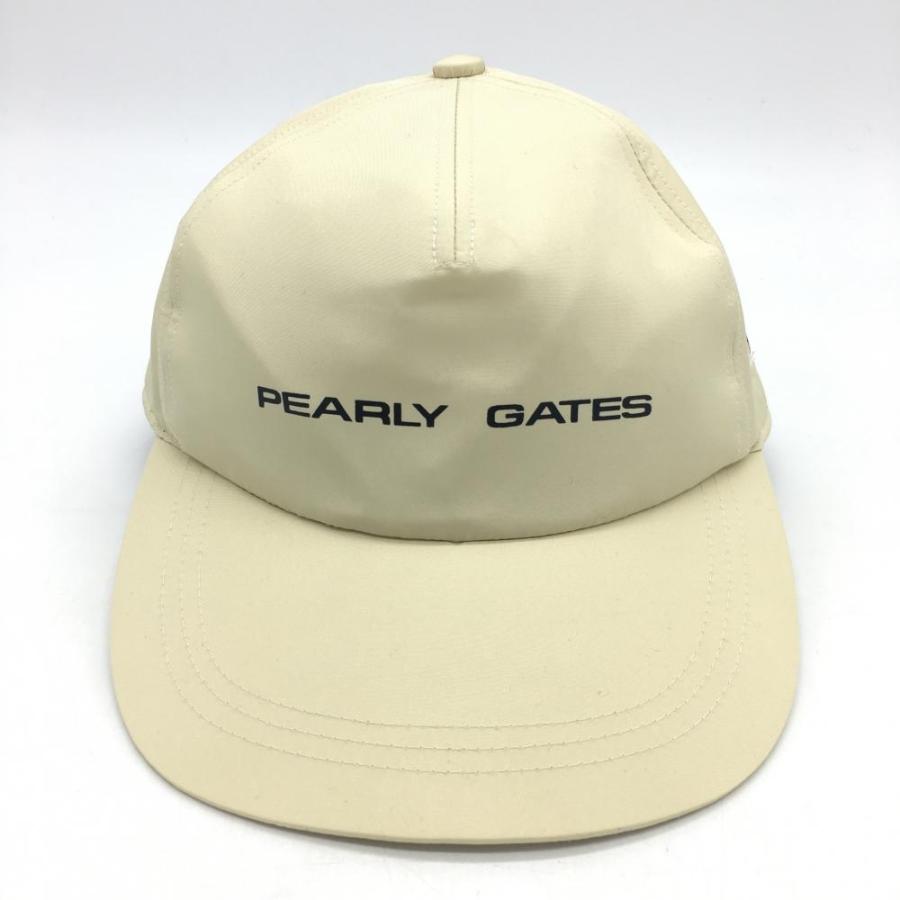パーリーゲイツ　キャップ【美品】※数回着用 PEARLY GATES（パーリーゲイツ） キャップ アイボリー ロゴプリント M