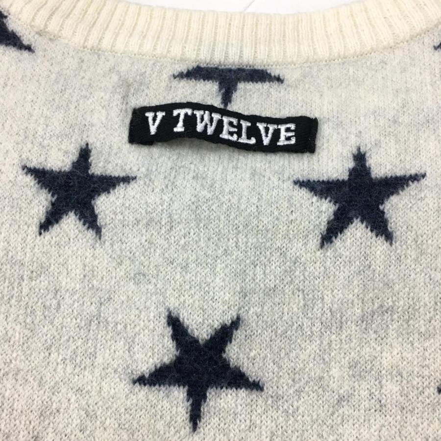 V12（ヴィ・トゥエルヴ） ニットベスト アイボリー×ネイビー 星柄