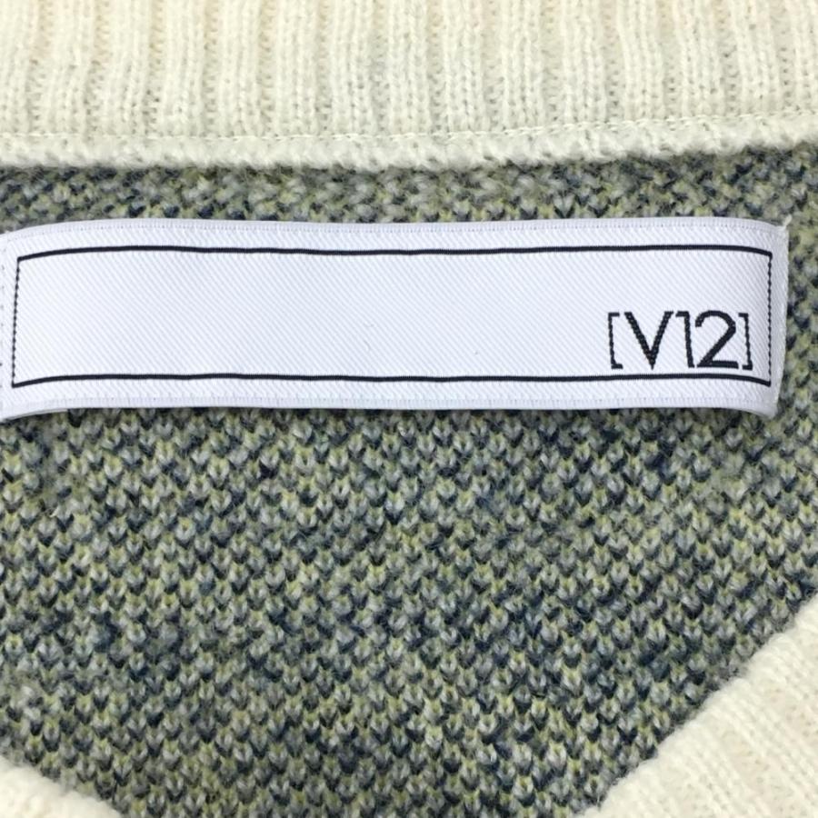 V12（ヴィ・トゥエルヴ） ニットベスト アイボリー×ネイビー 星柄