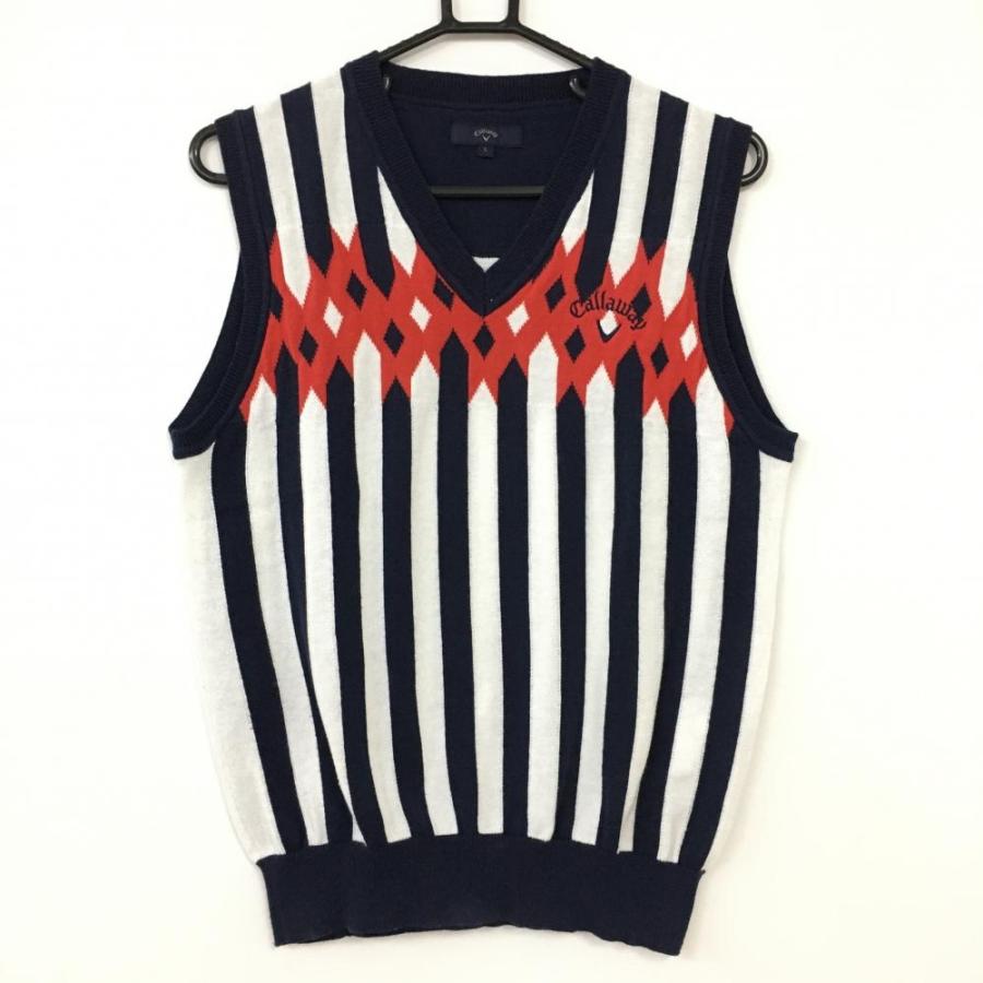 Callaway（キャロウェイ） ニットベスト ネイビー×白×レッド