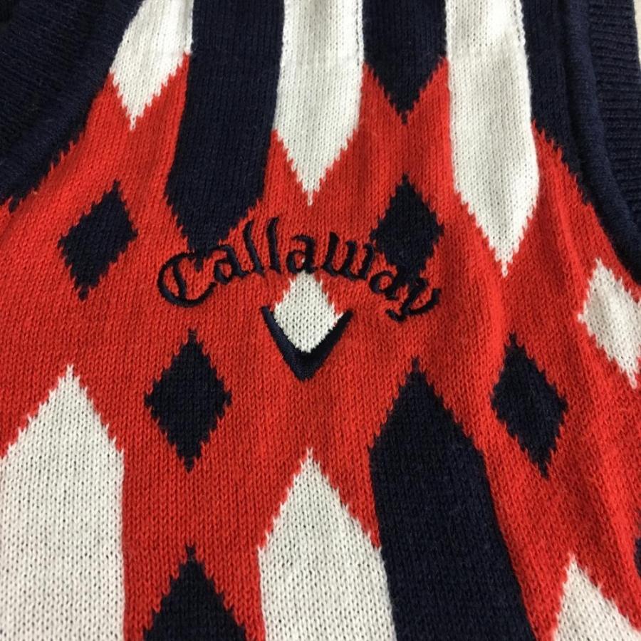 Callaway（キャロウェイ） ニットベスト ネイビー×白×レッド