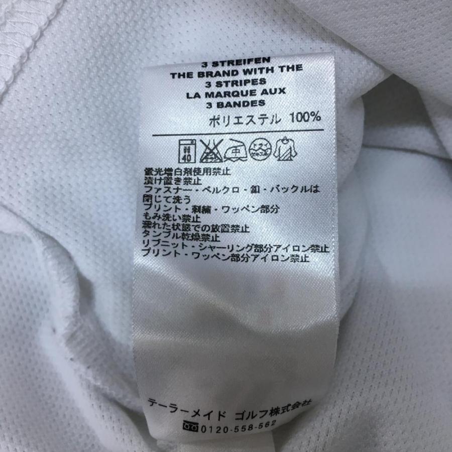 adidas アディダス 長袖ポロシャツ 白×黒 ハーフジップ 肩3 adidas アディダス 長袖ポロシャツ 白×黒 ハーフジップ 肩3