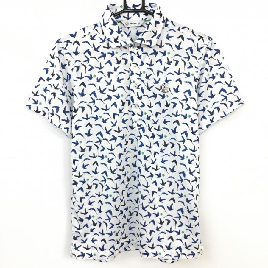 20%OFF価格／【超美品】and per se アンパスィ 半袖ポロシャツ 白