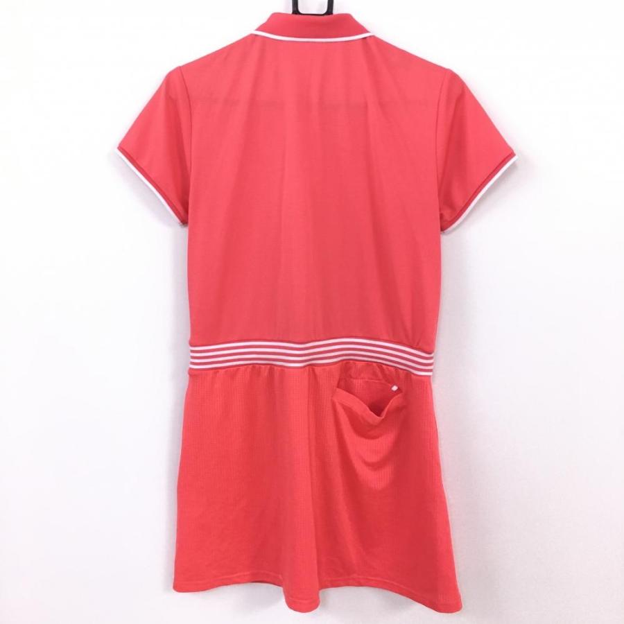 FILA（フィラ） フィラゴルフ 半袖ポロワンピース レッドピンク×白