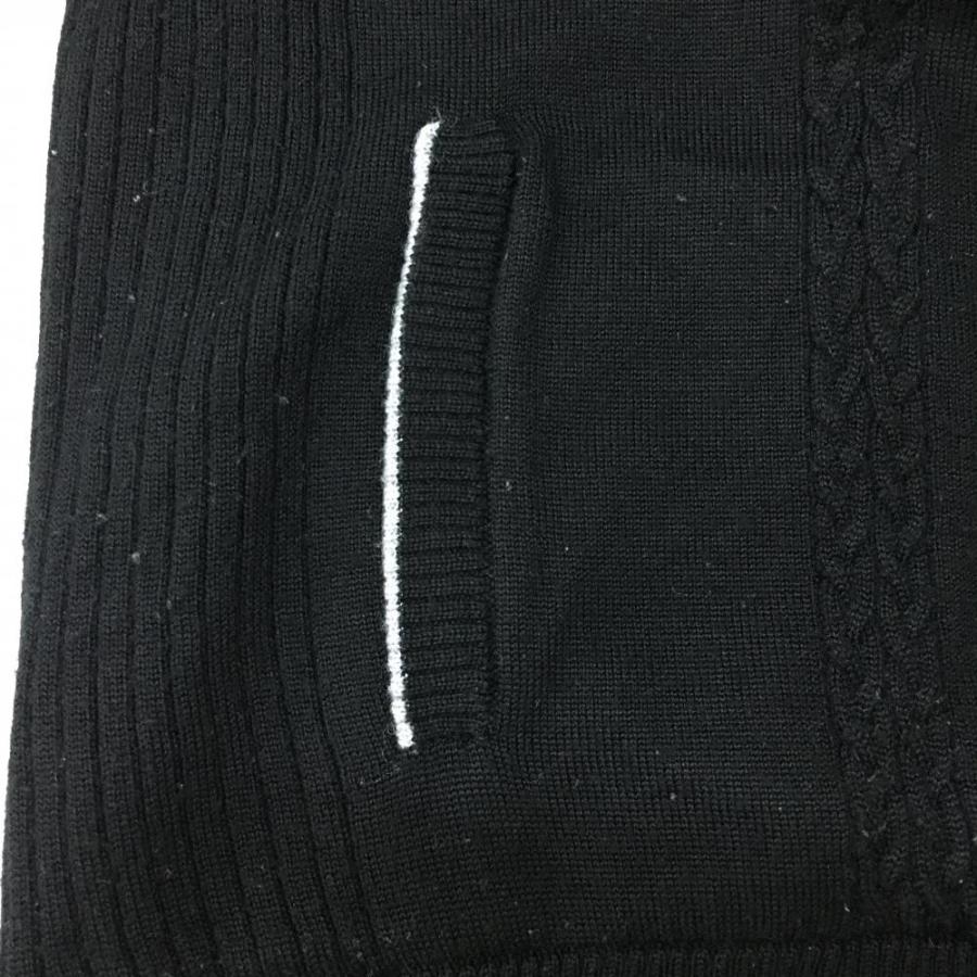 adidas（アディダス） ニットジャケットブルゾン 黒×グレー 背中切替
