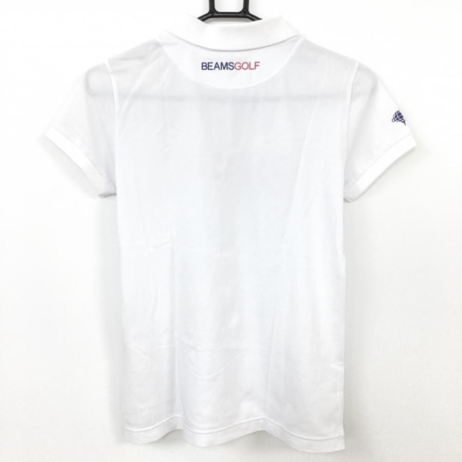 ビームスゴルフ　ポロシャツ【White】 BEAMS ビームスゴルフ 半袖ポロシャツ 白×ネイビー ロゴ刺しゅう