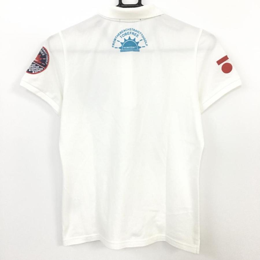 Rosasen（ロサーセン） 半袖ポロシャツ 白×ライトブルー フロッキー