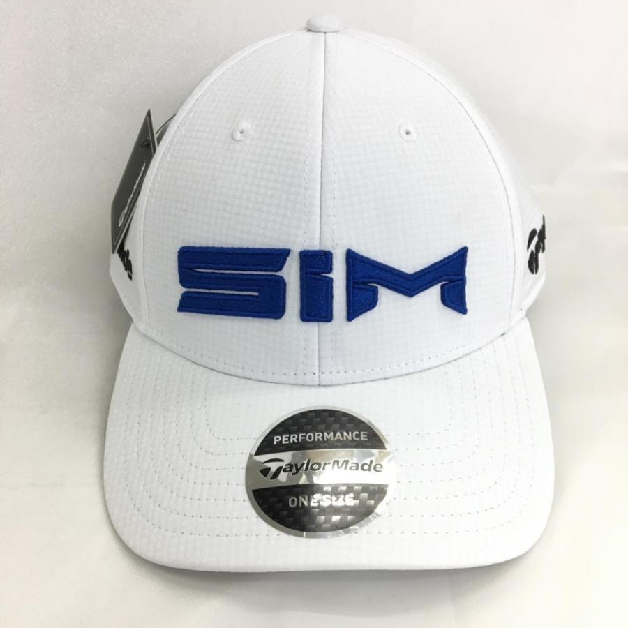 新品)TaylorMade テーラーメイド キャップ 白×ブルー ロゴ刺しゅう ONE