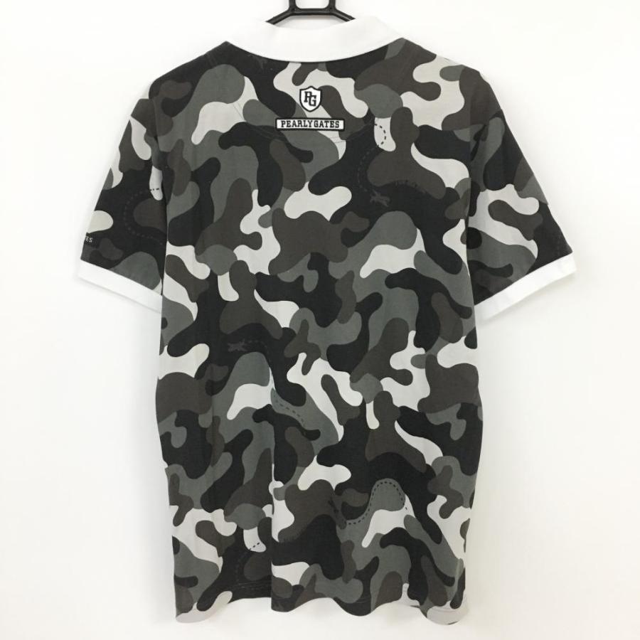 美品 パーリーゲイツ ポロシャツ カモフラ ゴルフウェア PEARLY GATES パーリーゲイツ 半袖ポロシャツ 白×カーキ