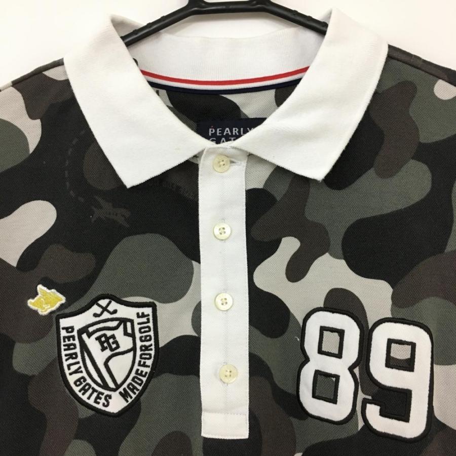 PEARLY GATES パーリーゲイツ 半袖ポロシャツ 白×カーキ