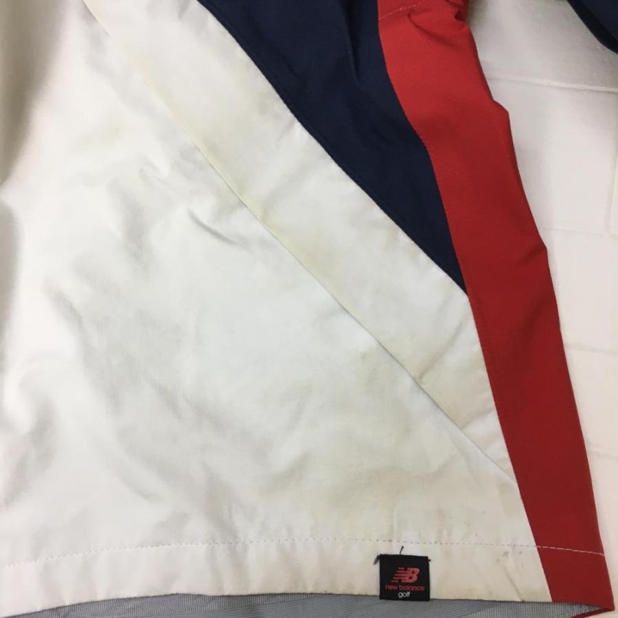 ニューバランス 2WAYナイロンジャケット 白×ネイビー 一部ロゴ総