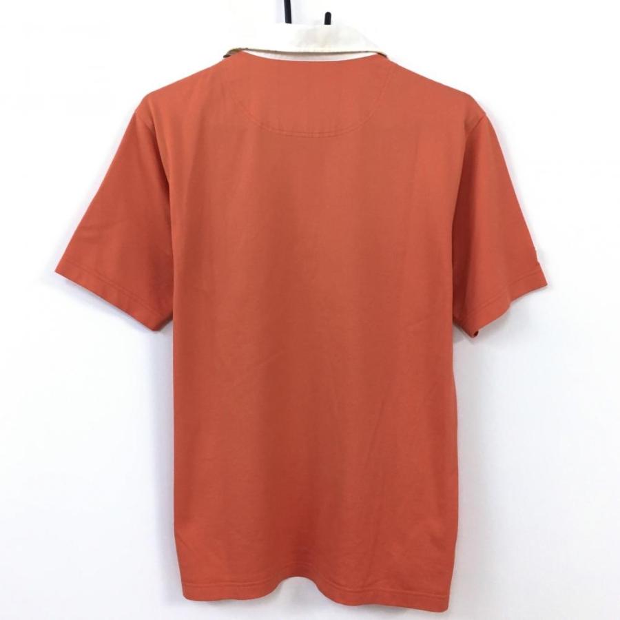 Munsingwear（マンシングウェア） 半袖ポロシャツ オレンジレッド×白