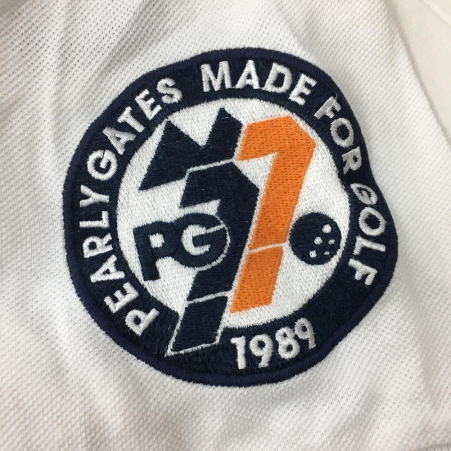 PEARLY GATES パーリーゲイツ 半袖ポロシャツ 白×ネイビー