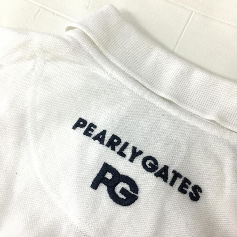 PEARLY GATES パーリーゲイツ 半袖ポロシャツ 白×ネイビー
