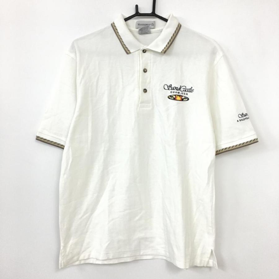 Munsingwear（マンシングウェア） 半袖ポロシャツ 白×ブラウン