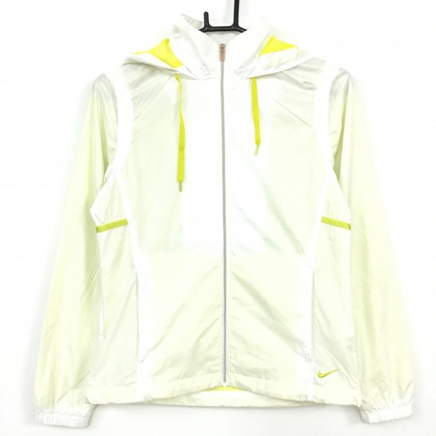 NIKE ナイキゴルフ 2WAYブルゾン 白×イエロー 袖着脱可 フード収納可 
