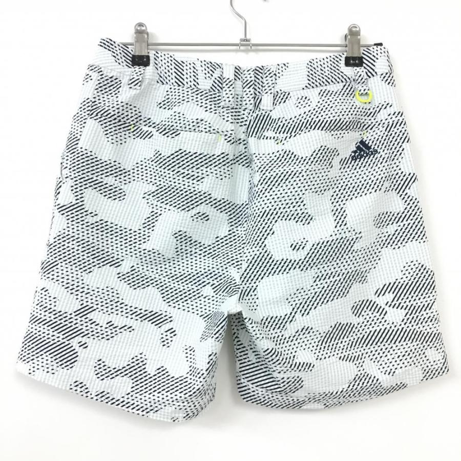adidas（アディダス） ハーフパンツ ライトブルー×黒 総柄 レディース