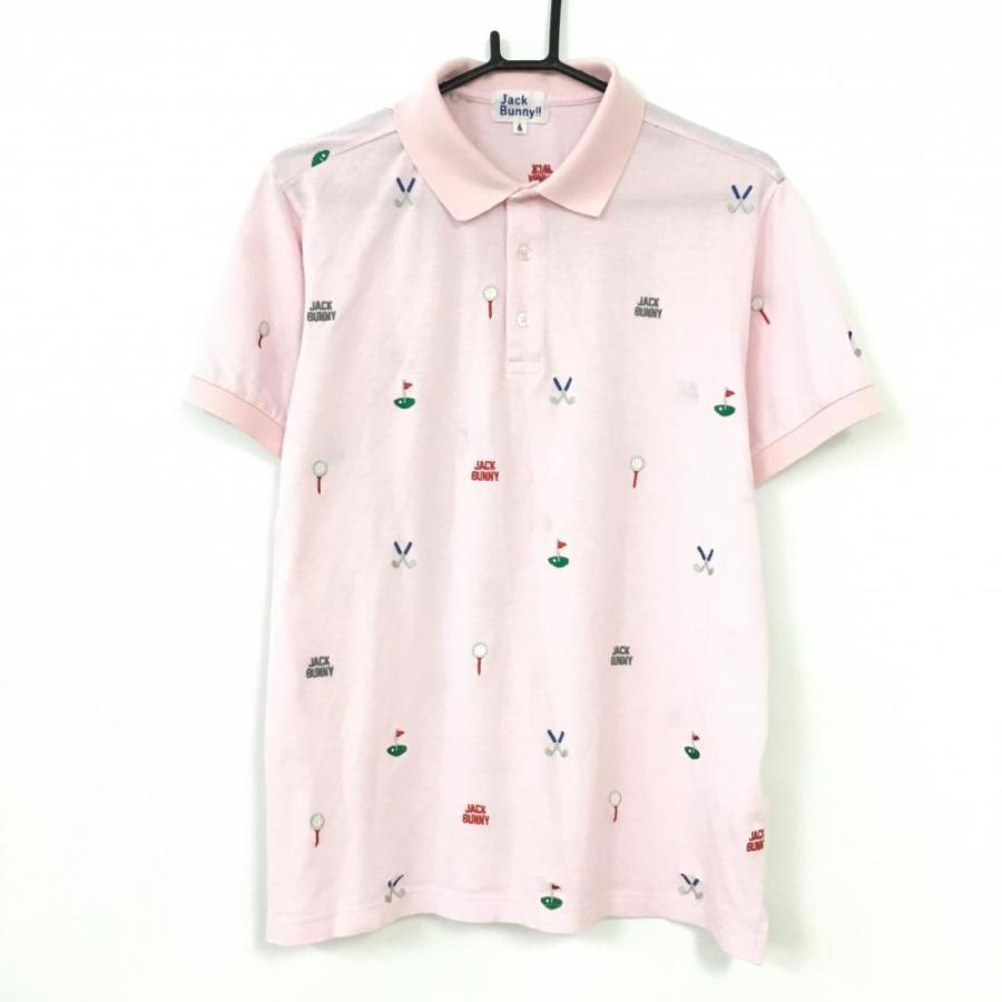 JACK BUNNY 総柄 半袖ポロシャツ　メンズレディースセット Jack Bunny!! ジャックバニー 半袖ポロシャツ ピンク×マルチ