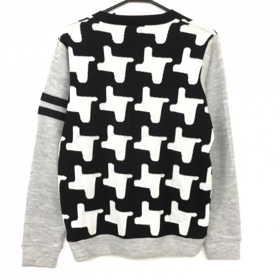#archivio 長袖セーター archivio（アルチビオ） 長袖ニットセーター ブルー×黒 カシミヤ100