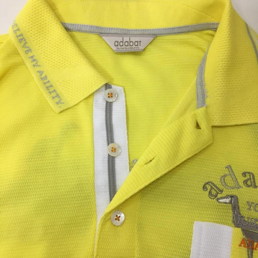 adabat（アダバット） 長袖ポロシャツ イエロー×グレー サイド・袖下