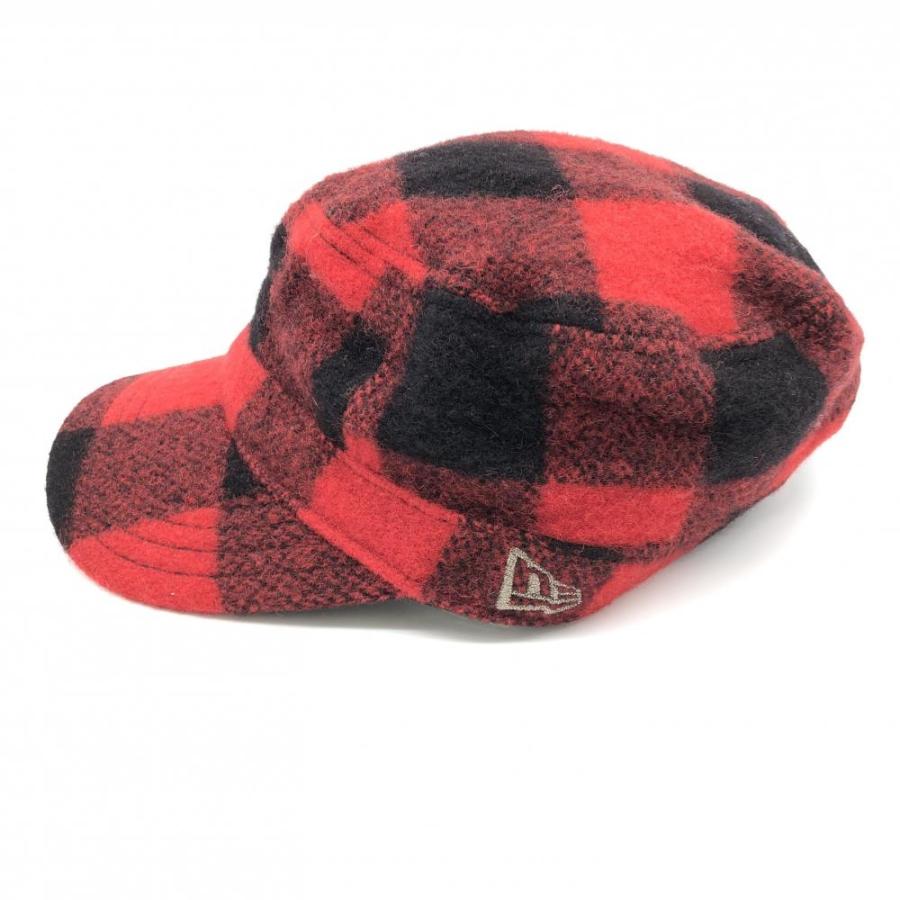 New Era ニューエラ ワークキャップ レッド×黒 チェック柄 ウール混