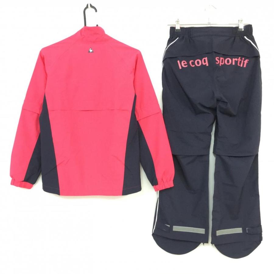 le coq sportif レインウェア ピンク/ネイビー 美品)le coq sportif ルコック レインウェア3点セット 2WAYジャケット