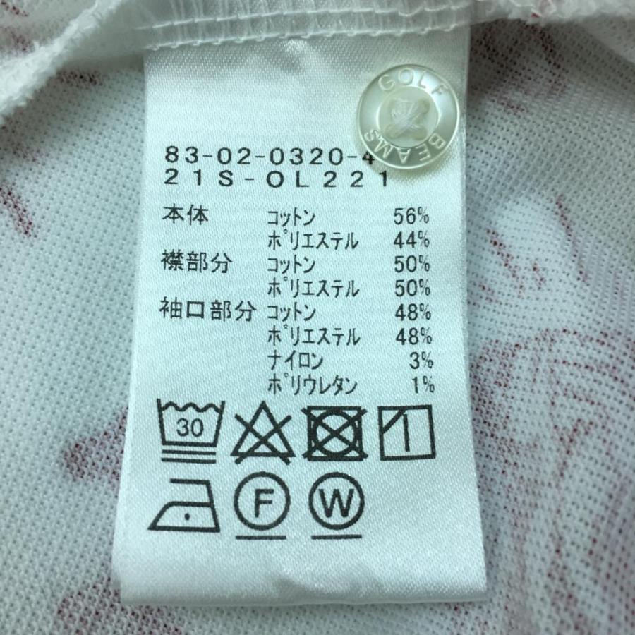 BEAMS（ビームス） ビームスゴルフ 半袖ポロシャツ 白×レッド